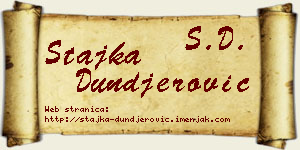 Stajka Dunđerović vizit kartica